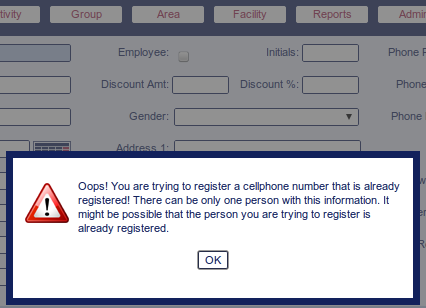 Error mobile no.