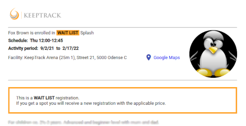 Wait list attachment