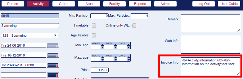 Invoice Activity