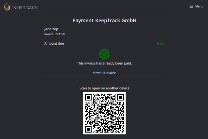 payment confirmation