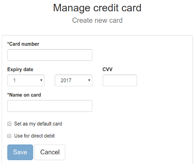 Add credit card