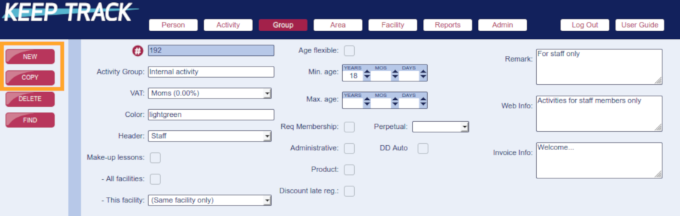 Group page