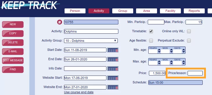 Perpetual settings on activity