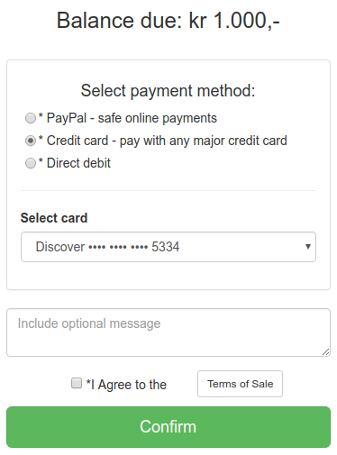 Credit card on file