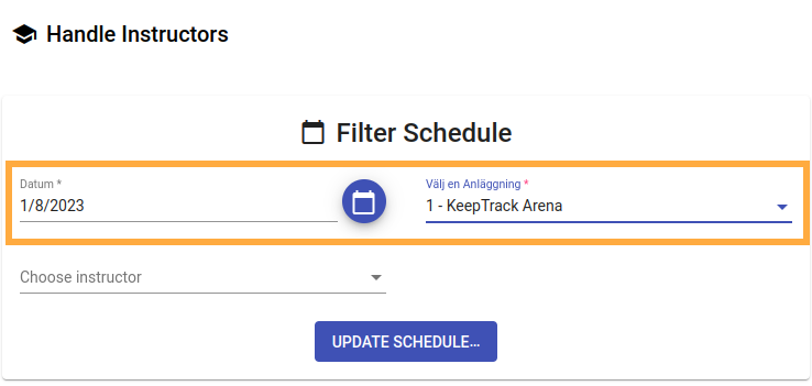 Schedule filter filled