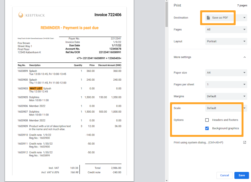 Dashboard overview